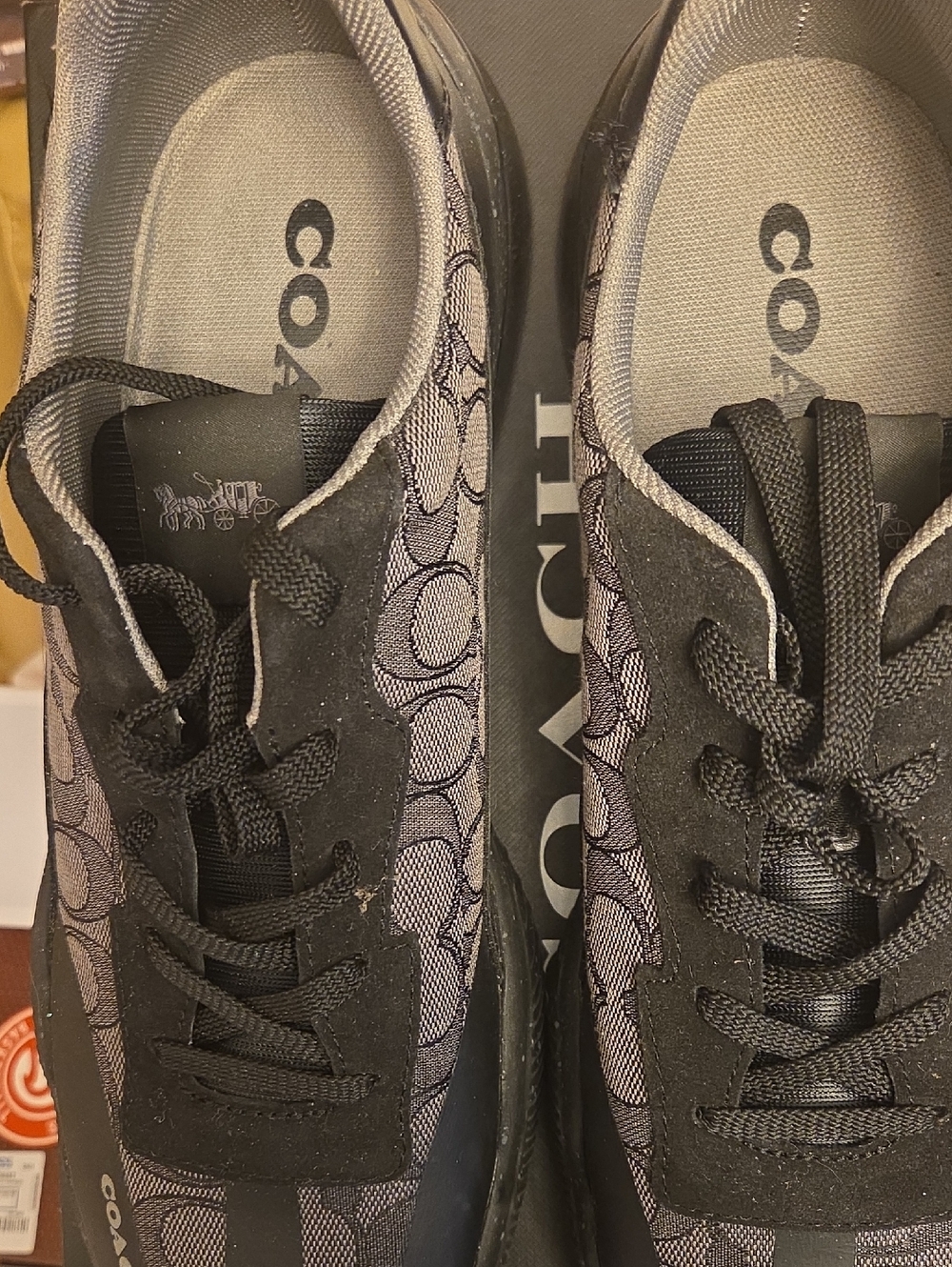 Coach Black and Gray Signature C Lace-Up Sneakers